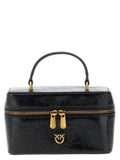 Pinko Vanity Soft Glossy Leather Crossbody Bag Black