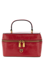 Pinko Vanity Soft Glossy Leather Crossbody Bag Red