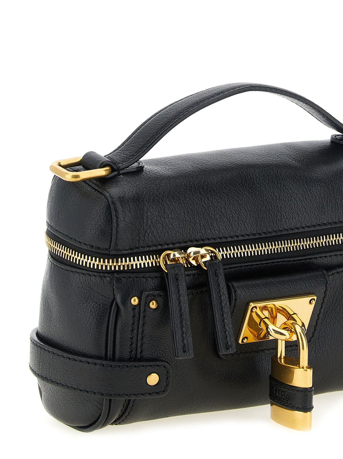 Chloé Paddington Vanity Buffalo Leather Bag Black