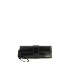 Jacquemus Le Bambino Crocodile-Effect Pouch Black