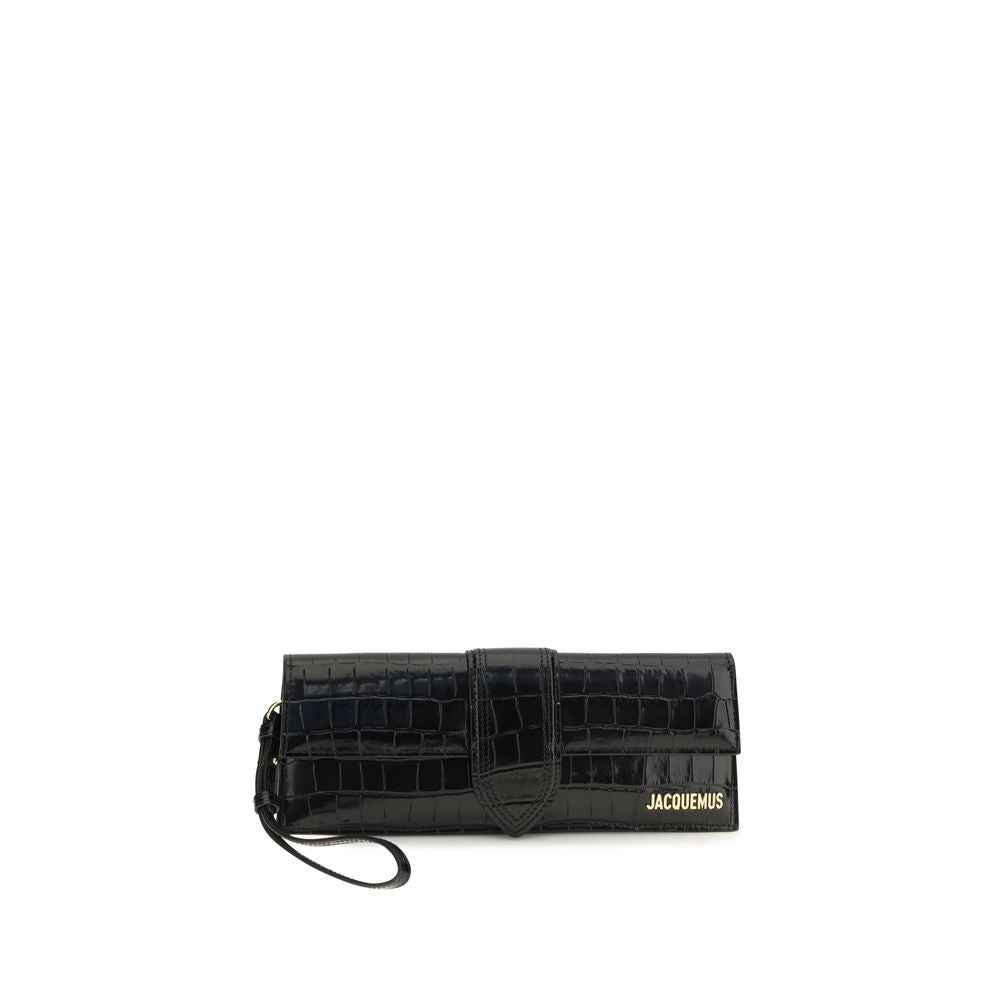 Jacquemus Le Bambino Crocodile-Effect Pouch Black