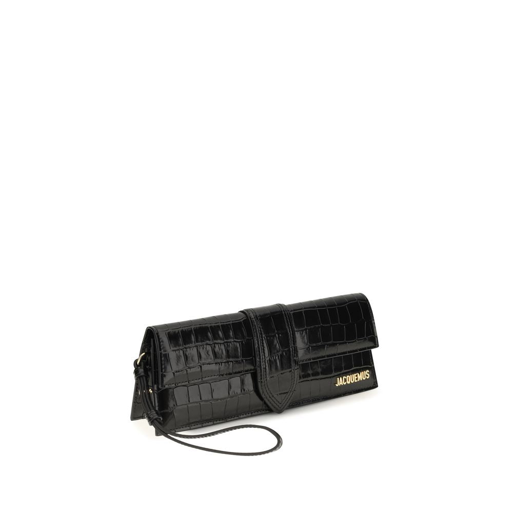 Jacquemus Le Bambino Crocodile-Effect Pouch Black