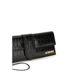 Jacquemus Le Bambino Crocodile-Effect Pouch Black