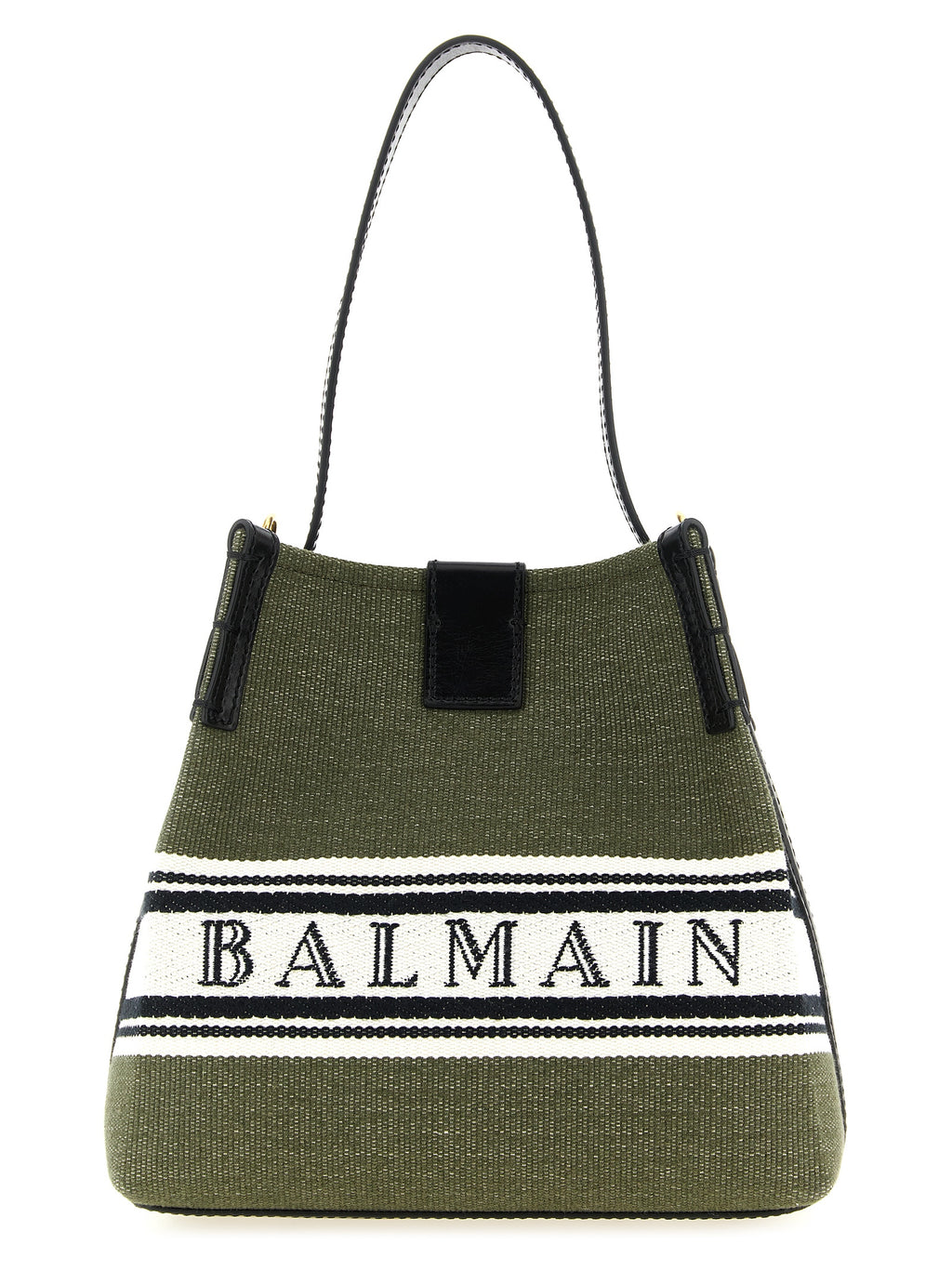 Balmain Release Canvas Bucket Bag Green