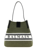 Balmain Release Canvas Bucket Bag Green