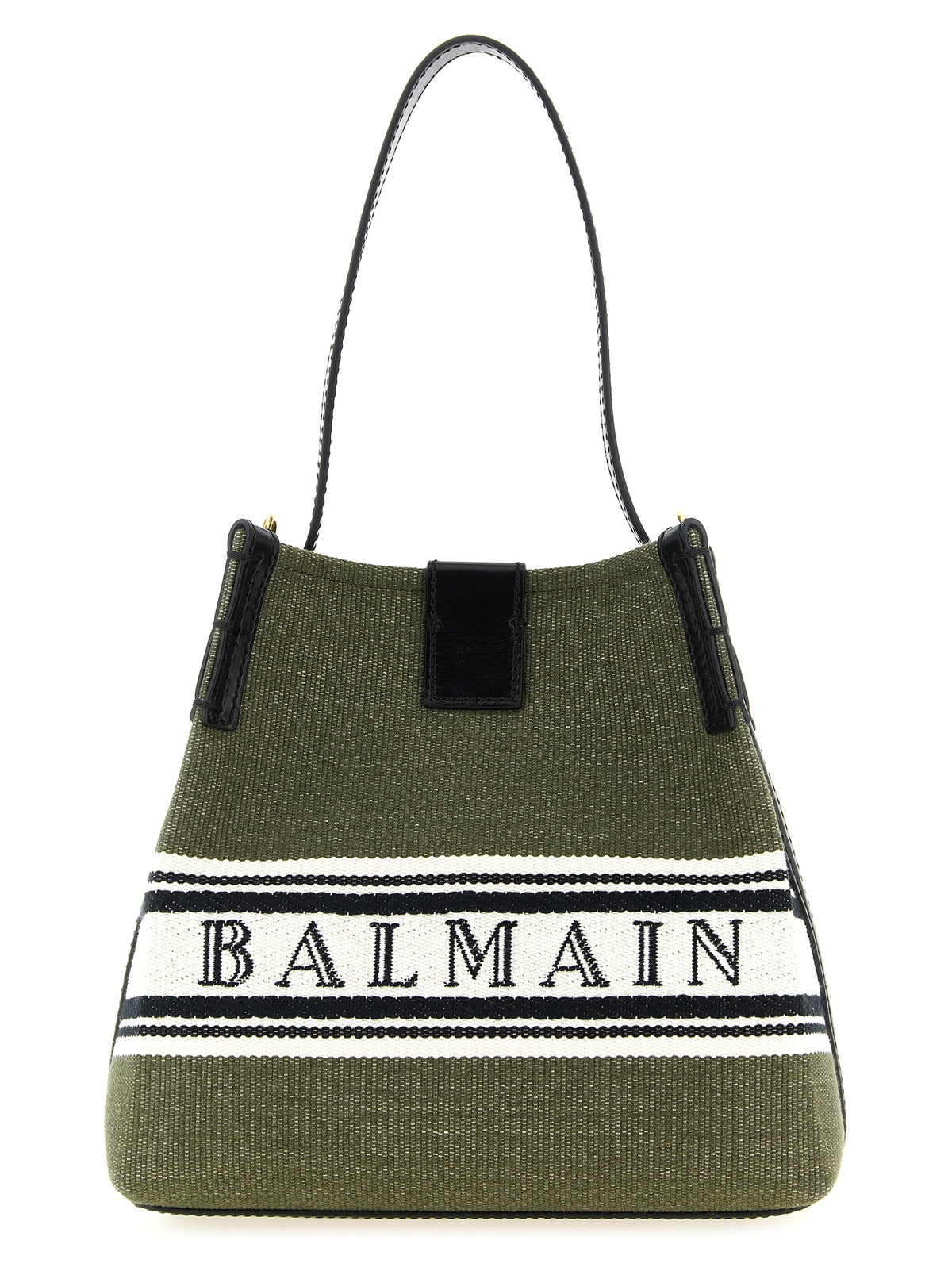 Balmain Release Canvas Bucket Bag Green