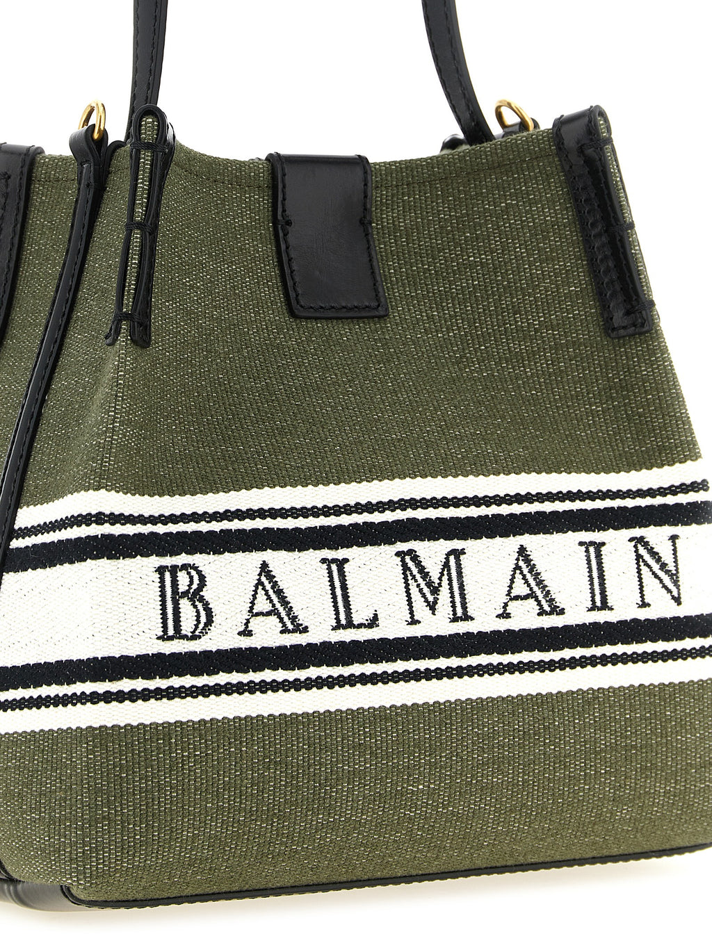 Balmain Release Canvas Bucket Bag Green