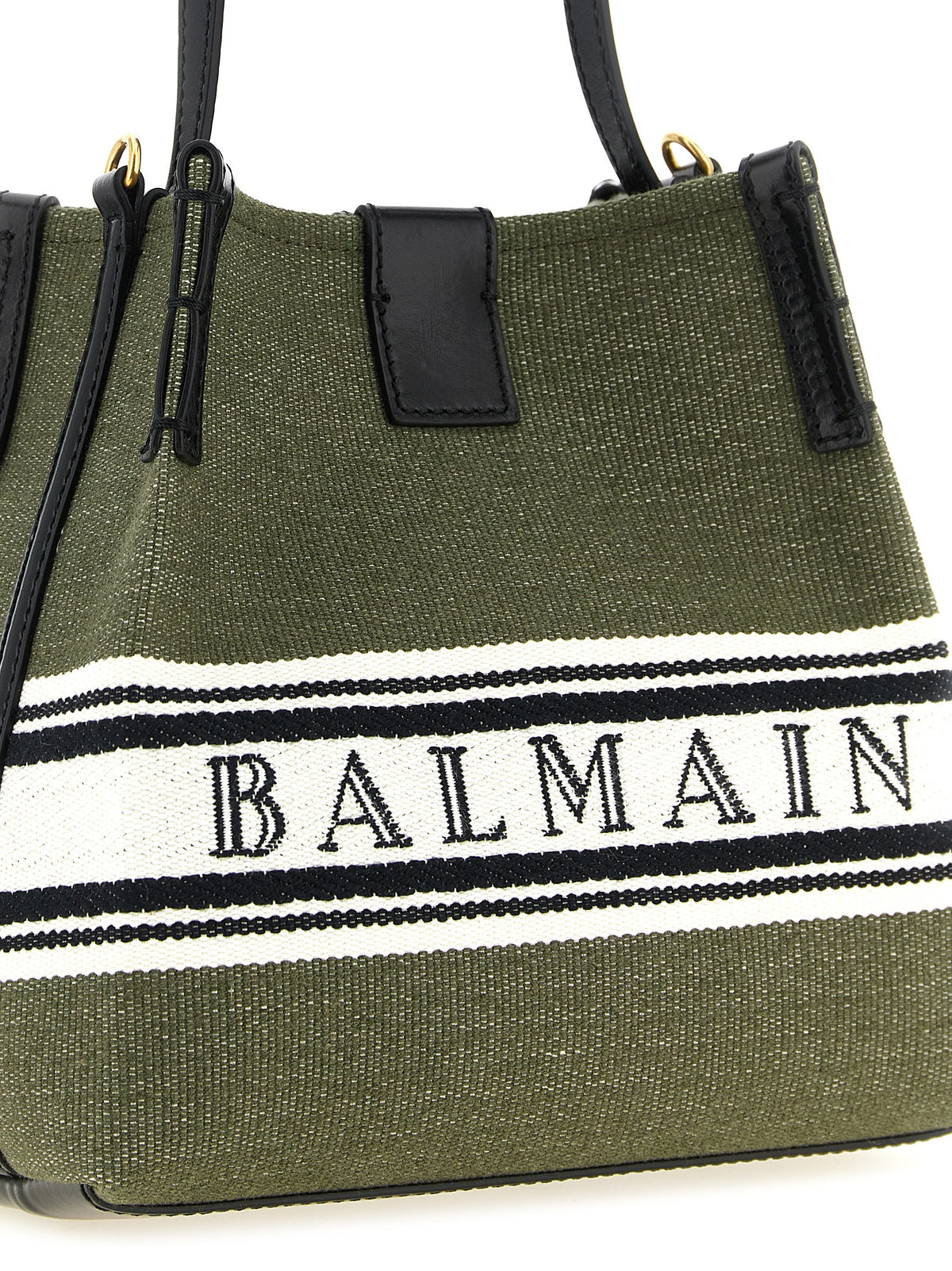 Balmain Release Canvas Bucket Bag Green