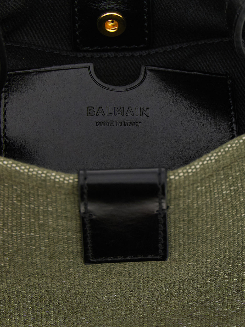 Balmain Release Canvas Bucket Bag Green