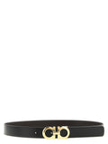Ferragamo Reversible and Adjustable Gancini Belt Black Hickory
