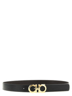 Ferragamo Reversible and Adjustable Gancini Belt Black Hickory