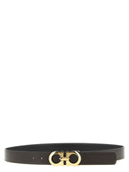 Ferragamo Reversible and Adjustable Gancini Belt Black Hickory