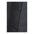 Gucci Reversible GG Wool Jacquard Scarf Black Grey Leopard