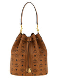 MCM Medium Dessau Drawstring Bag in Visetos Cognac