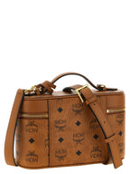 MCM Small Aren Vanity Case in Visetos Cognac