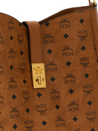 MCM Tracy VI Hobo Shoulder Bag in Visetos Cognac