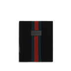 Gucci Striped Wool Cashmere Jacquard Scarf Black