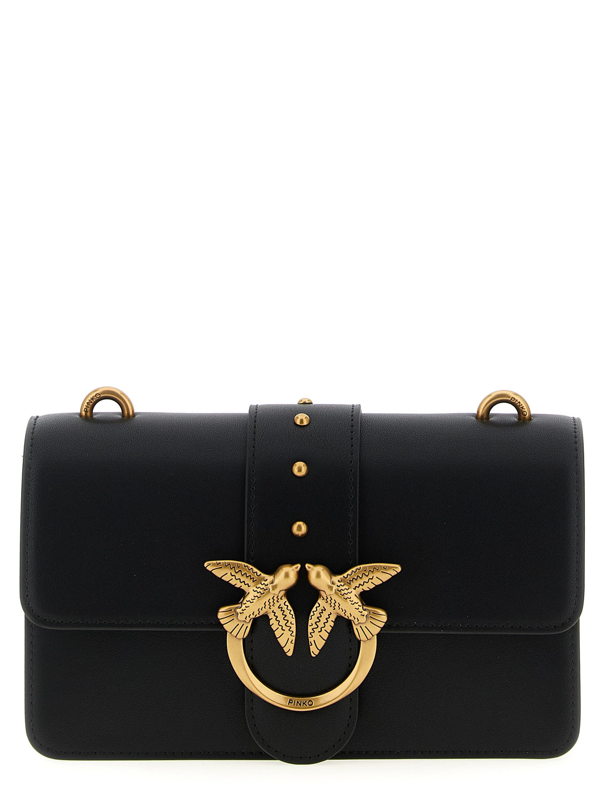 Pinko Love One Mini Leather Crossbody Bag Black