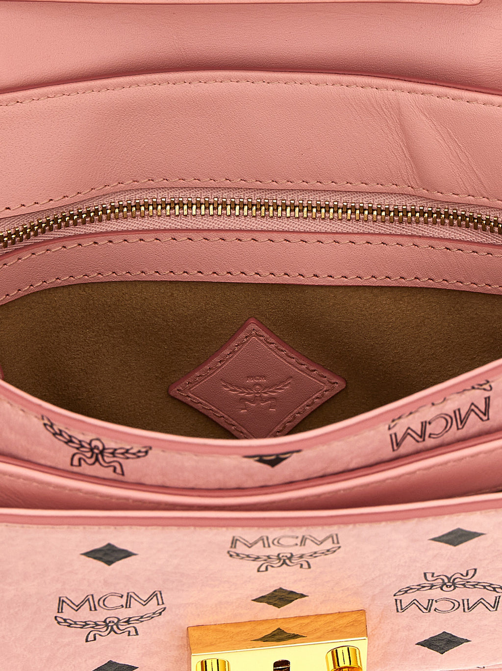 MCM Medium Tracy Crossbody in Visetos Soft Pink