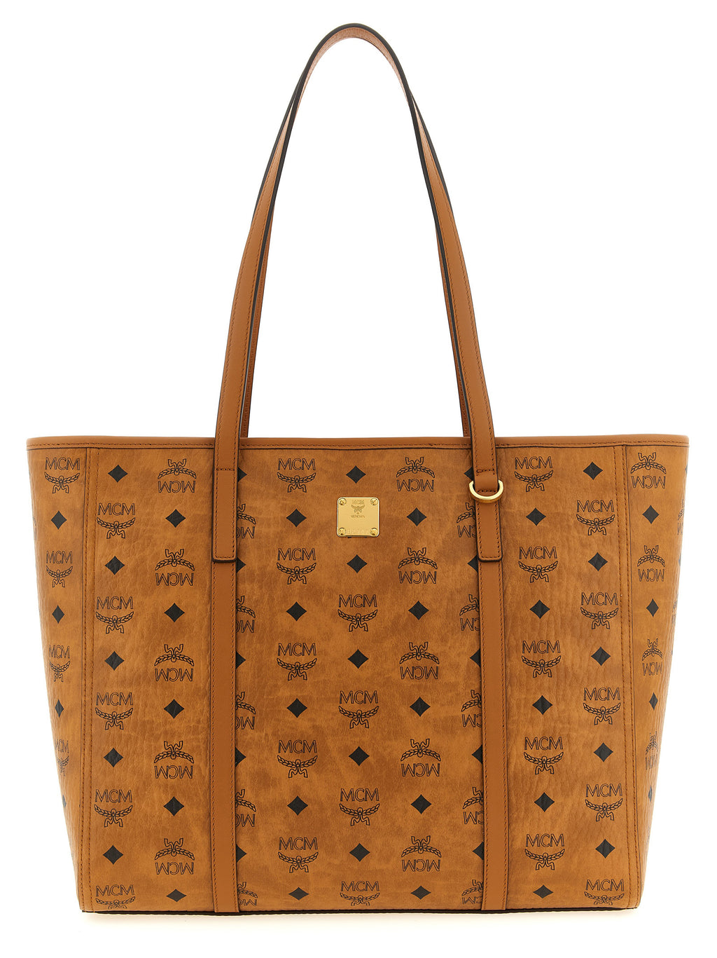 MCM Medium Toni Top-Zip Shopper in Visetos Cognac