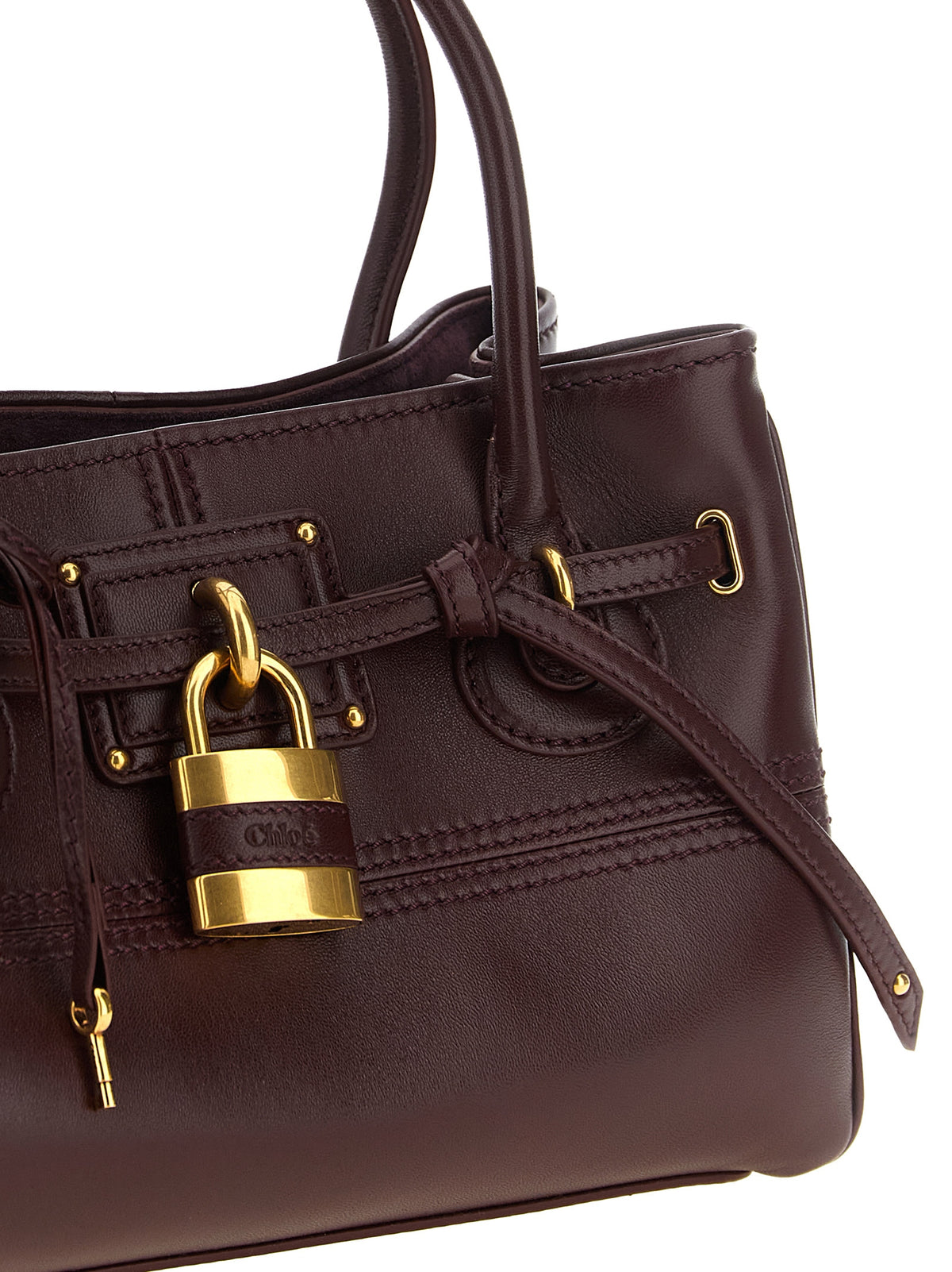 Chloé Small Paddington Sling Lambskin Bag Bordeaux