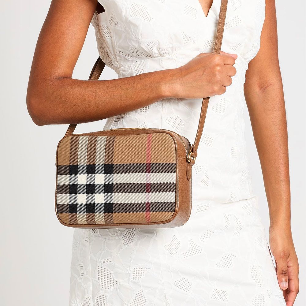 Burberry Check Camera Bag Earth