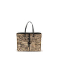 Fendi Medium Roll Tiger Print Shopper Brown