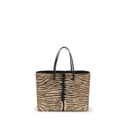 Fendi Medium Roll Tiger Print Shopper Brown