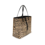 Fendi Medium Roll Tiger Print Shopper Brown