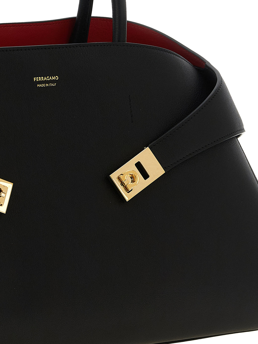 Ferragamo Hug M Handbag Black & Red