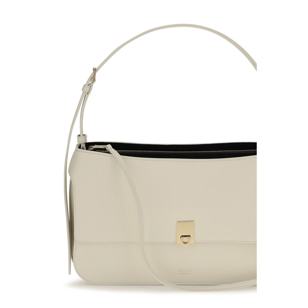Ferragamo Cara Small Shoulder Bag Beige