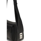 Ferragamo Utility Shoulder Bag with Hug Buckle Black