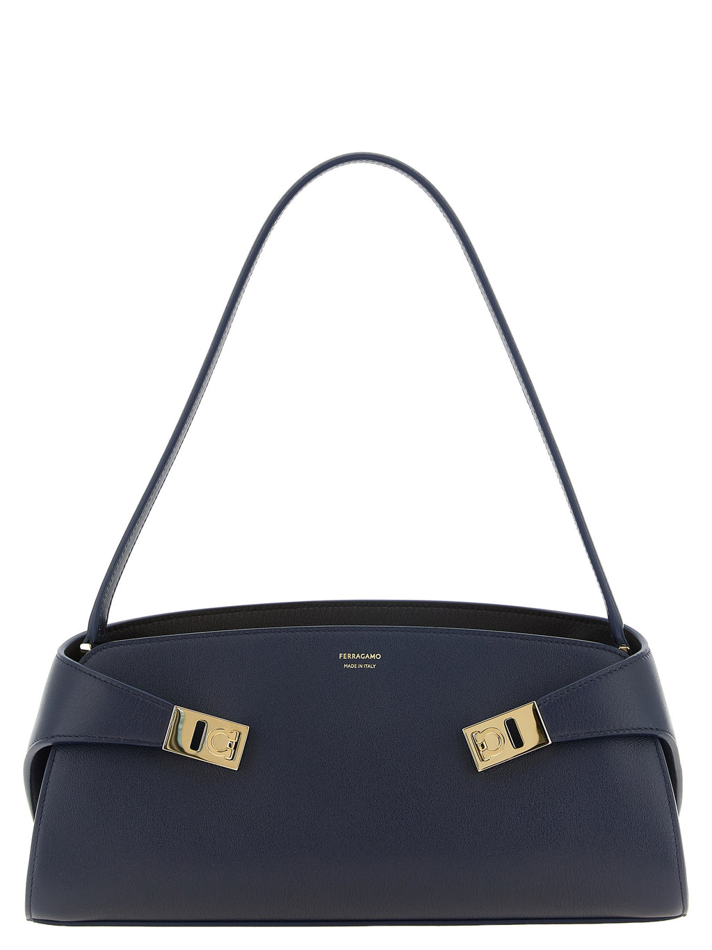 Ferragamo Hug East-West Shoulder Bag Dark Navy Blue