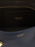 Ferragamo Hug East-West Shoulder Bag Dark Navy Blue