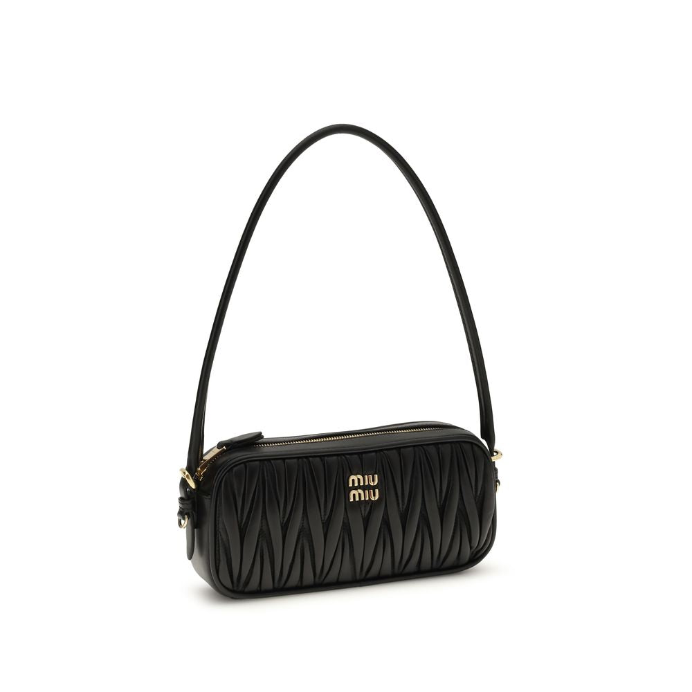 Miu Miu Matelassé Nappa Leather Pouch Black
