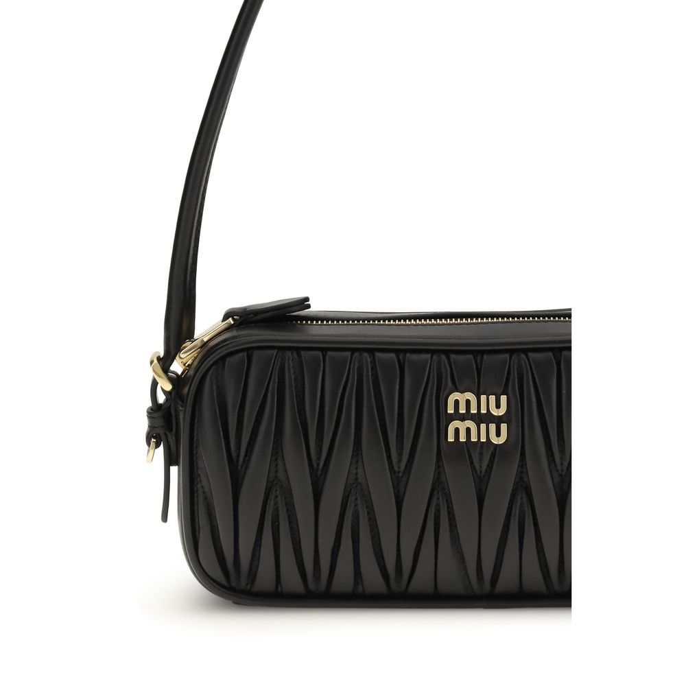 Miu Miu Matelassé Nappa Leather Pouch Black