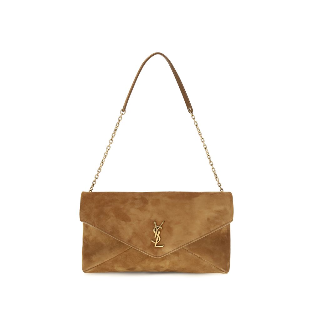 Saint Laurent Cassandre Pouch on Chain Caramel Cognac