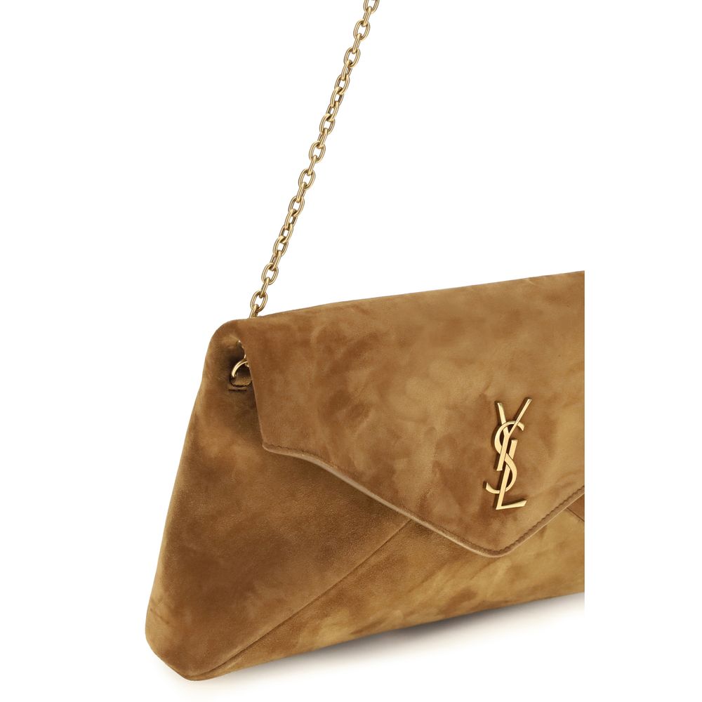 Saint Laurent Cassandre Pouch on Chain Caramel Cognac