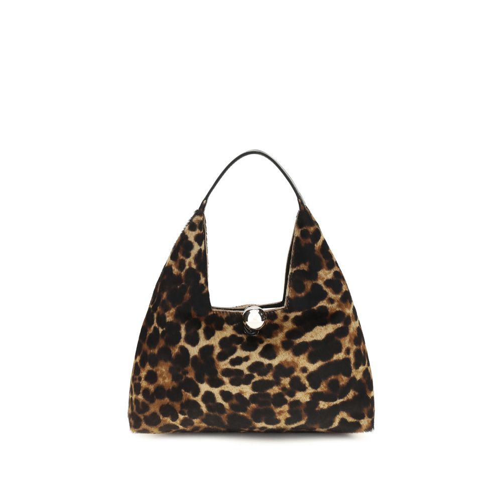 Marni Trapeze Small Leopard Top Handle Bag Black & Brown