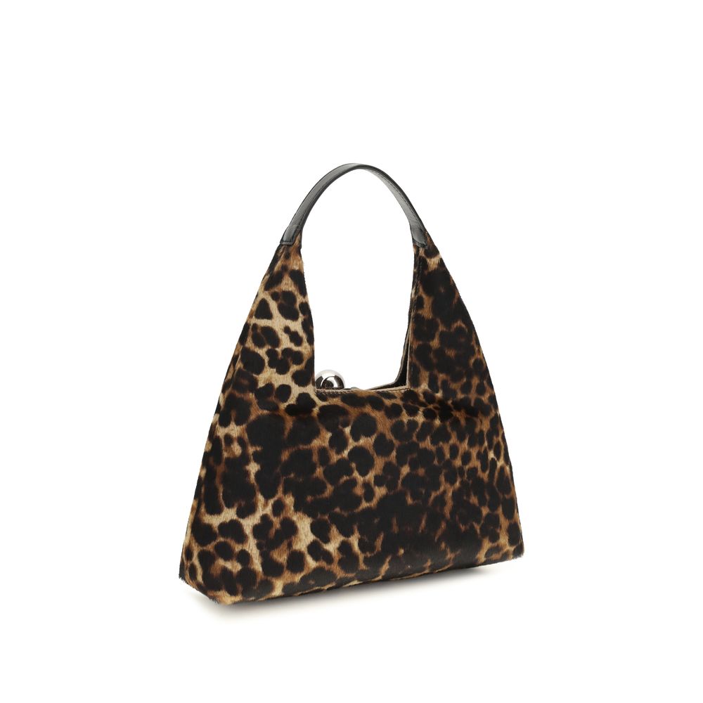 Marni Trapeze Small Leopard Top Handle Bag Black & Brown