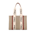 Chloé Medium Woody Linen Tote Bag Blushy Beige