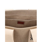 Chloé Medium Woody Linen Tote Bag Blushy Beige