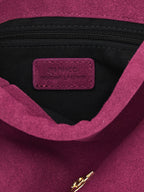 Pinko Pouch Flower Suede Bucket Bag Plum Purple