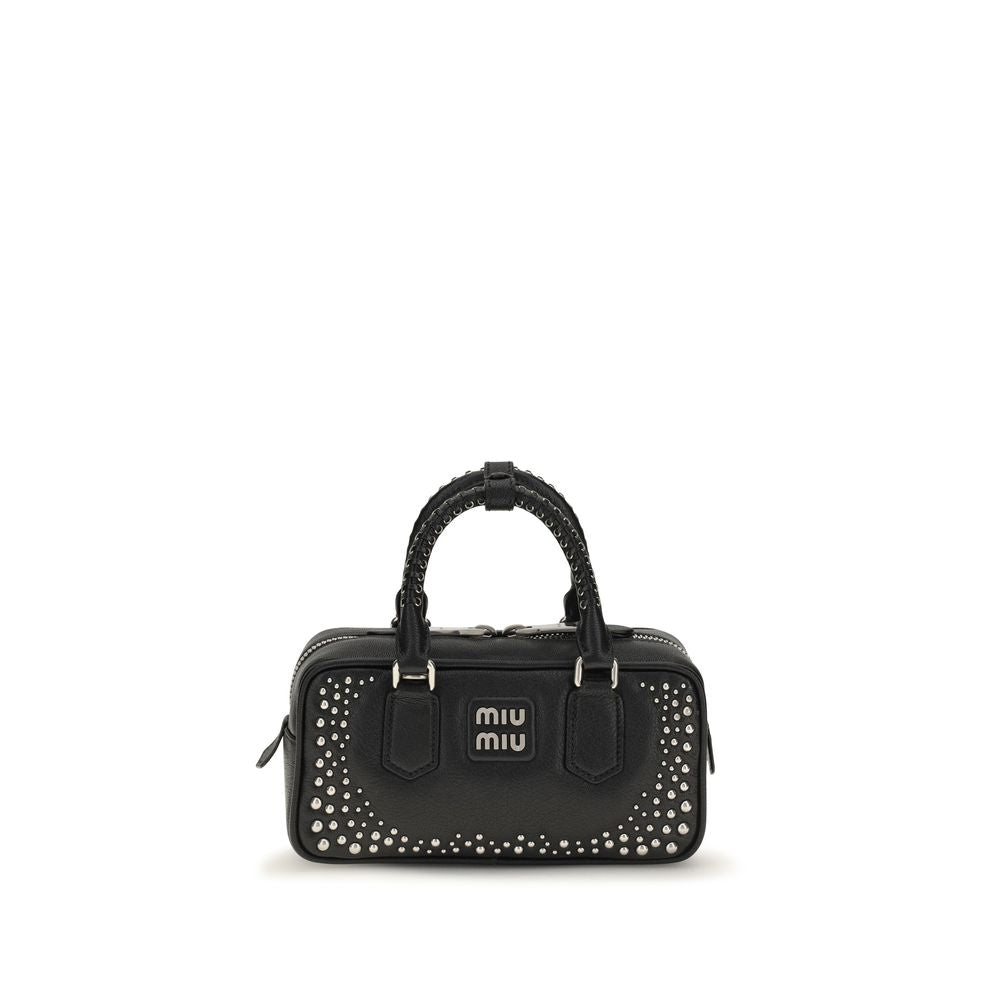 Miu Miu Arcadie Studded Leather Bag Black