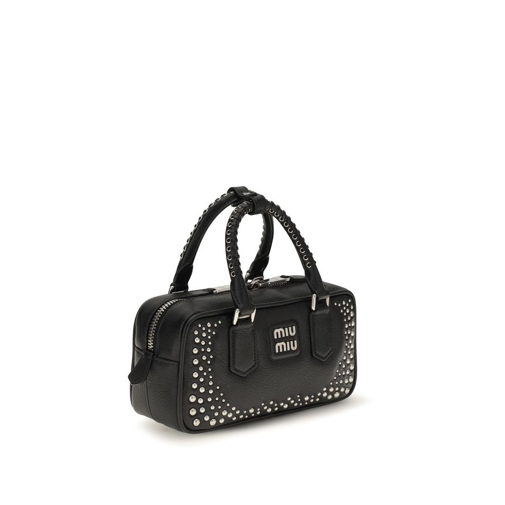Miu Miu Arcadie Studded Leather Bag Black