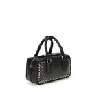 Miu Miu Arcadie Studded Leather Bag Black