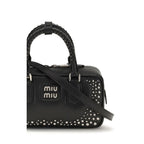 Miu Miu Arcadie Studded Leather Bag Black
