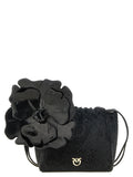 PINKO Pouch Flower Shoulder Bucket Bag Black