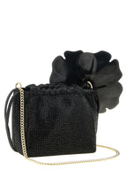 PINKO Pouch Flower Shoulder Bucket Bag Black