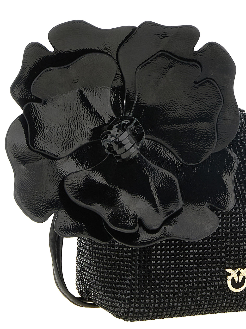 PINKO Pouch Flower Shoulder Bucket Bag Black